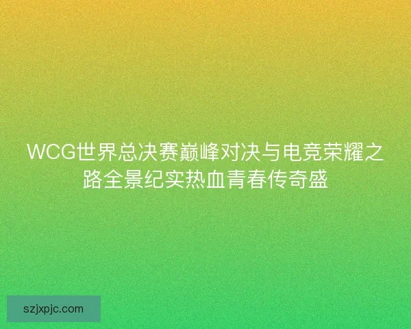 WCG世界总决赛巅峰对决与电竞荣耀之路全景纪实热血青春传奇盛